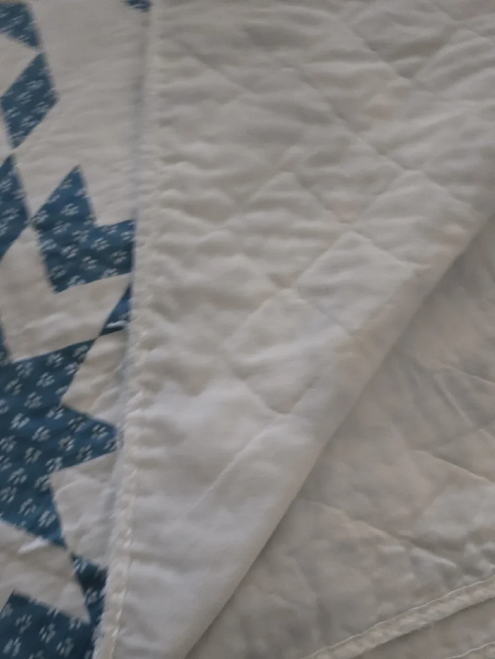Classic Blue and White Quilted Bedspread